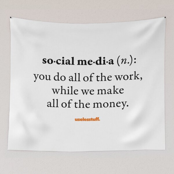 Item preview, 16677-01-BLT – Uselesstuff® Dictionary – Social Media – Work (Black) designed and sold by Uselesstuff.