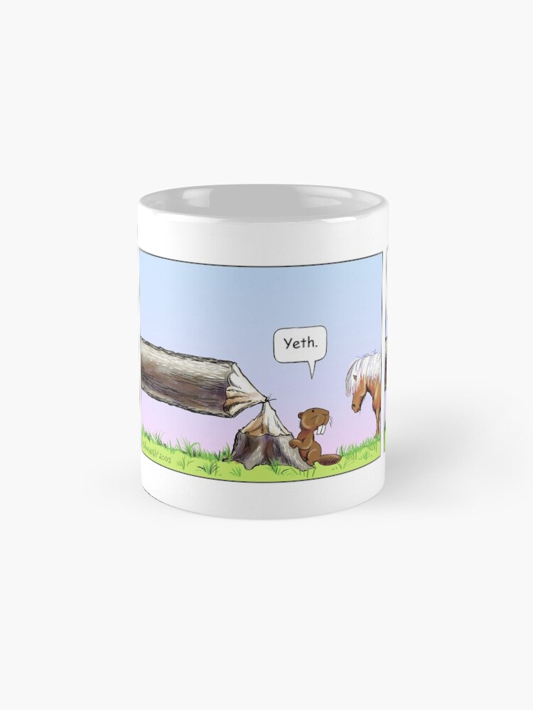 Thumbnail 4 of 6, Coffee Mug, Fergus the Horse: "Beaver" Comic Strip designed and sold by JeanAbernethy.