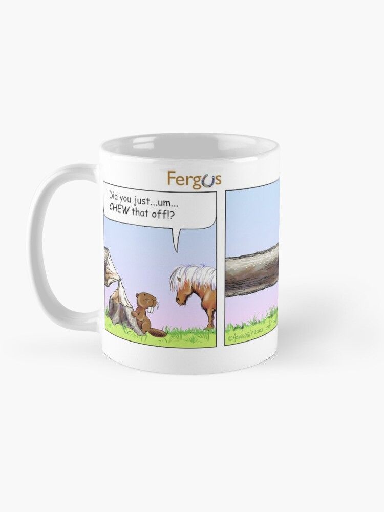Thumbnail 3 of 6, Coffee Mug, Fergus the Horse: "Beaver" Comic Strip designed and sold by JeanAbernethy.