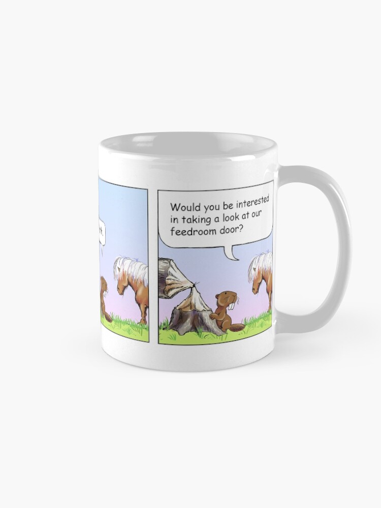 Thumbnail 5 of 6, Coffee Mug, Fergus the Horse: "Beaver" Comic Strip designed and sold by JeanAbernethy.
