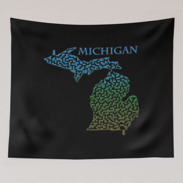Item preview, Michigan State Outline Maze & Labyrinth designed and sold by gorff.