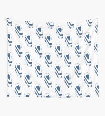 coffin with a heart seamless doodle pattern Wall Tapestry