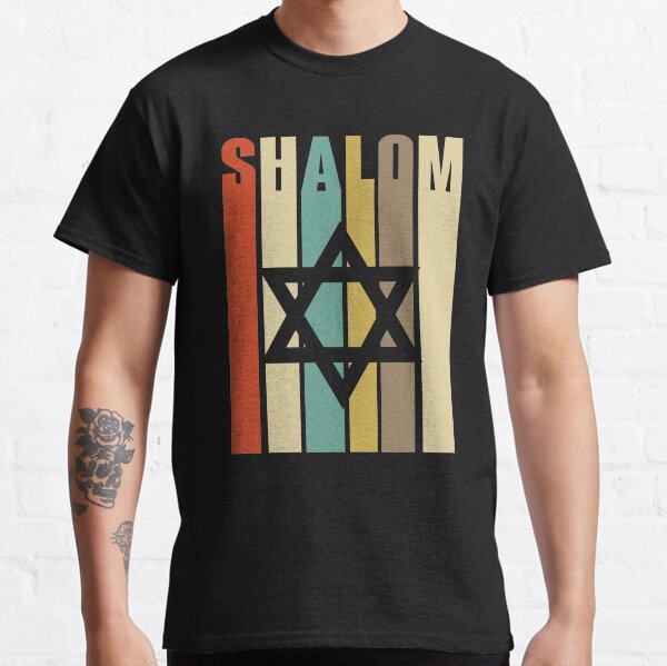 Vintage Jewish Shalom Silhouette With Star Of David Classic T-Shirt