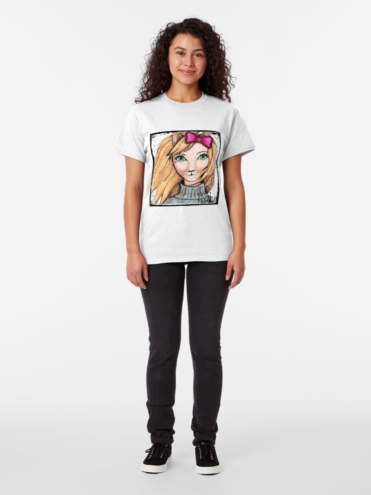 Alternate view of Cat Girl Classic T-Shirt