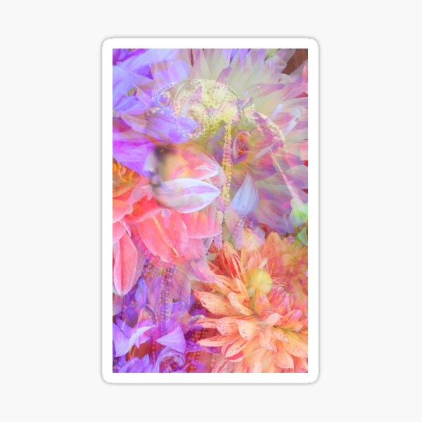 Flower Fairy Double Exposure Collage Fantasy Art Sticker