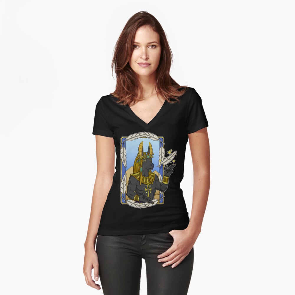 Item preview, Fitted V-Neck T-Shirt designed and sold by cybercat.