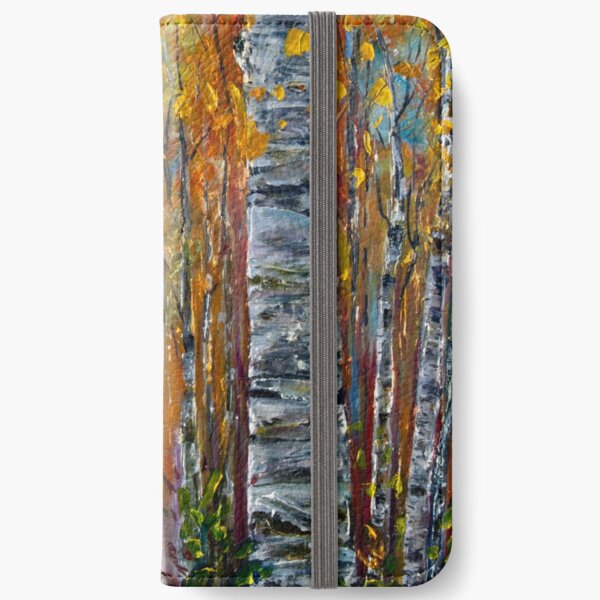 Aspen Trees by OLena Art iPhone Wallet
