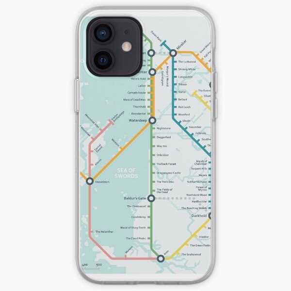 Subway Map - Northwestern Faerûn iPhone Soft Case