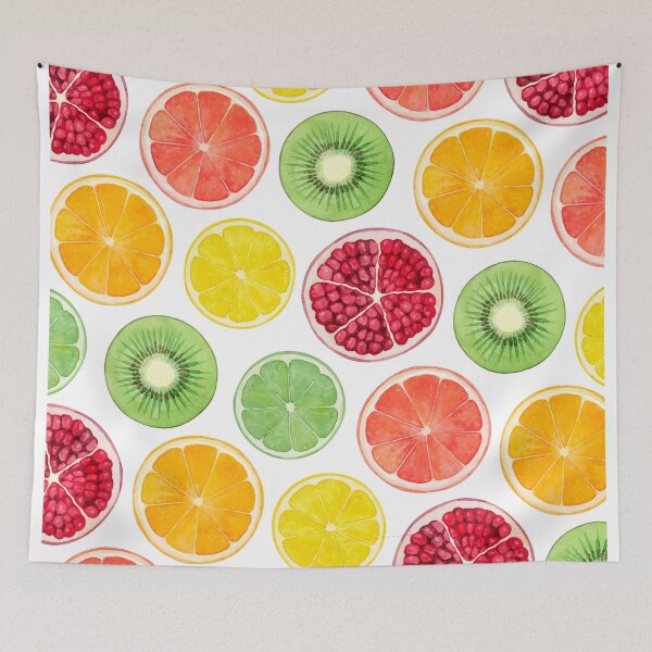 Item preview, Fruit Art Orange Lemon Kiwi and Pomegranate Clothing Home Kitchen Decoration Prints and Stuff designed and sold by Camer90.
