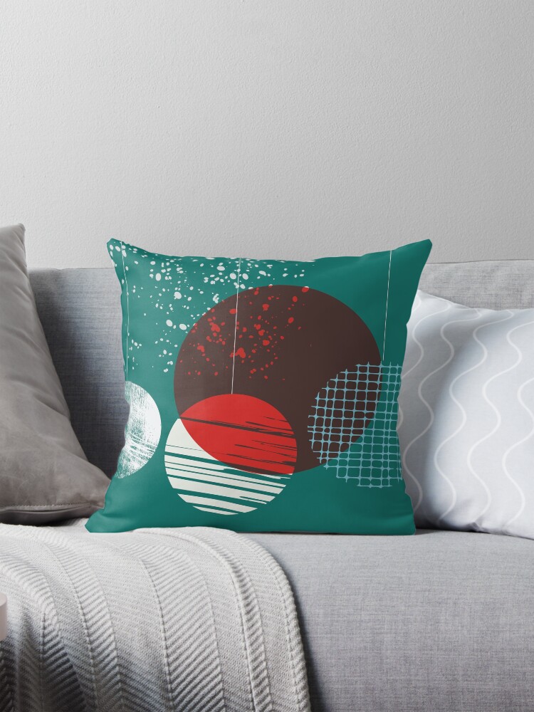 Thumbnail 1 of 4, Pillow, Geometric Christmas Baubles designed and sold by HoopandHoller.