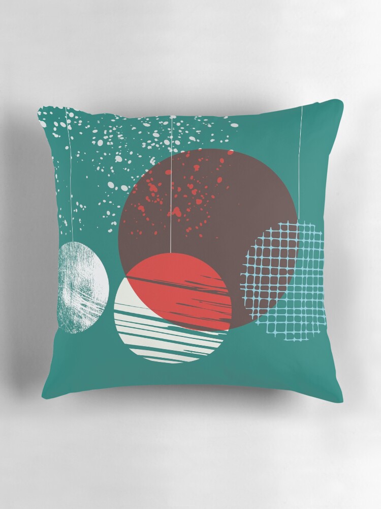 Thumbnail 3 of 4, Pillow, Geometric Christmas Baubles designed and sold by HoopandHoller.