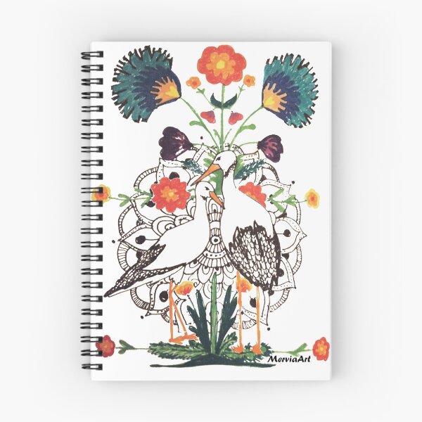 Item preview, Polish Storks Folk style with Mandala designed and sold by MerviaArt.