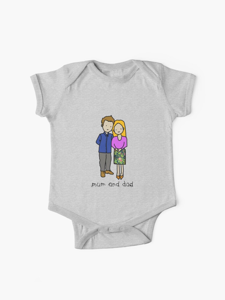 Body Bebe Maman Et Papa Dessin Au Trait En Couleur Par Linkbekka Redbubble