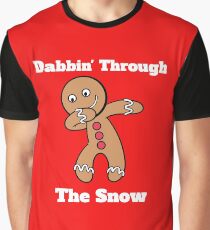 Gingerbread Man Dabbin Through The Snow Graphic T-Shirt