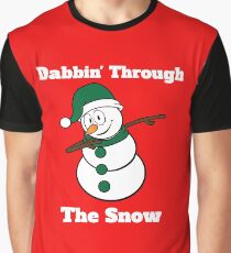 Snowman Dabbin Through The Snow Graphic T-Shirt