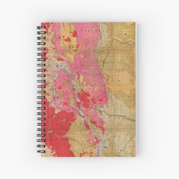 Vintage Geological Map of Colorado (1879) Spiral Notebook