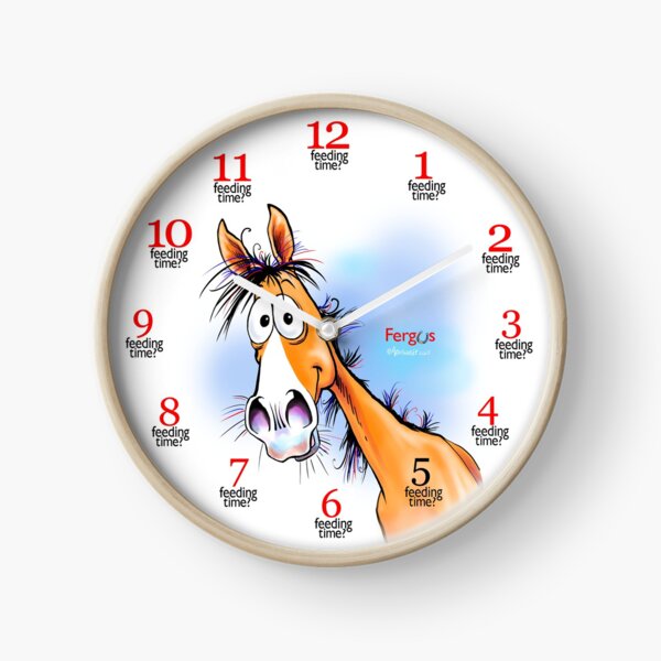 Fergus the Horse: "Feeding Time" Clock Clock