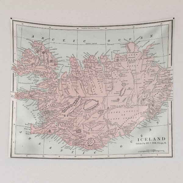 Item preview, Vintage Map of Iceland (1901) designed and sold by BravuraMedia.