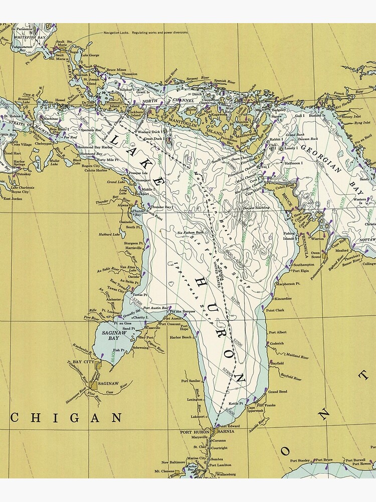 Lake Huron Map (1979) by BravuraMedia