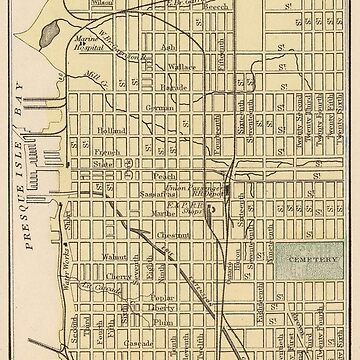 Artwork thumbnail, Vintage Map of Erie PA (1890) by BravuraMedia