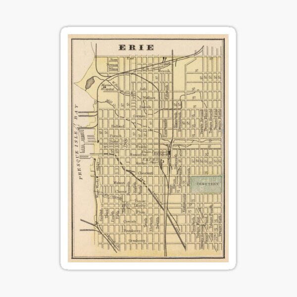 Item preview, Vintage Map of Erie PA (1890) designed and sold by BravuraMedia.