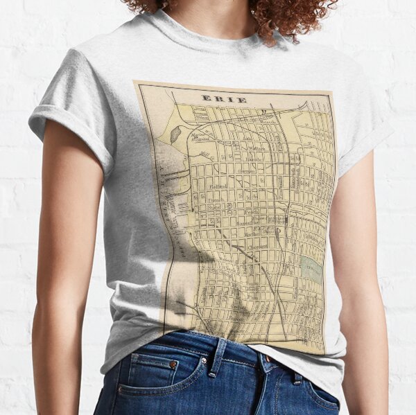 Vintage Map of Erie PA (1890) Classic T-Shirt