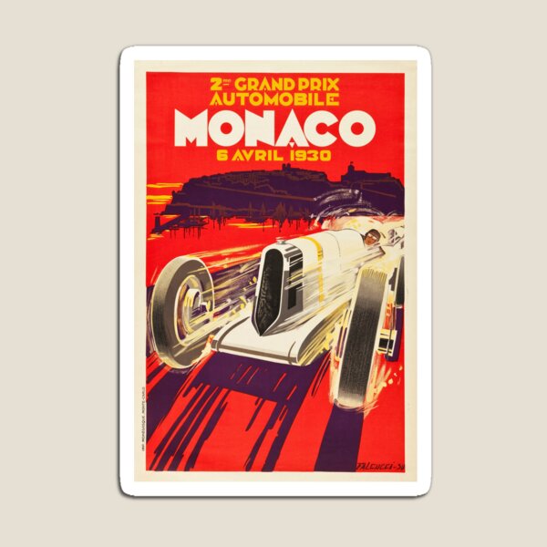 1930 Monaco Grand Prix Poster Magnet