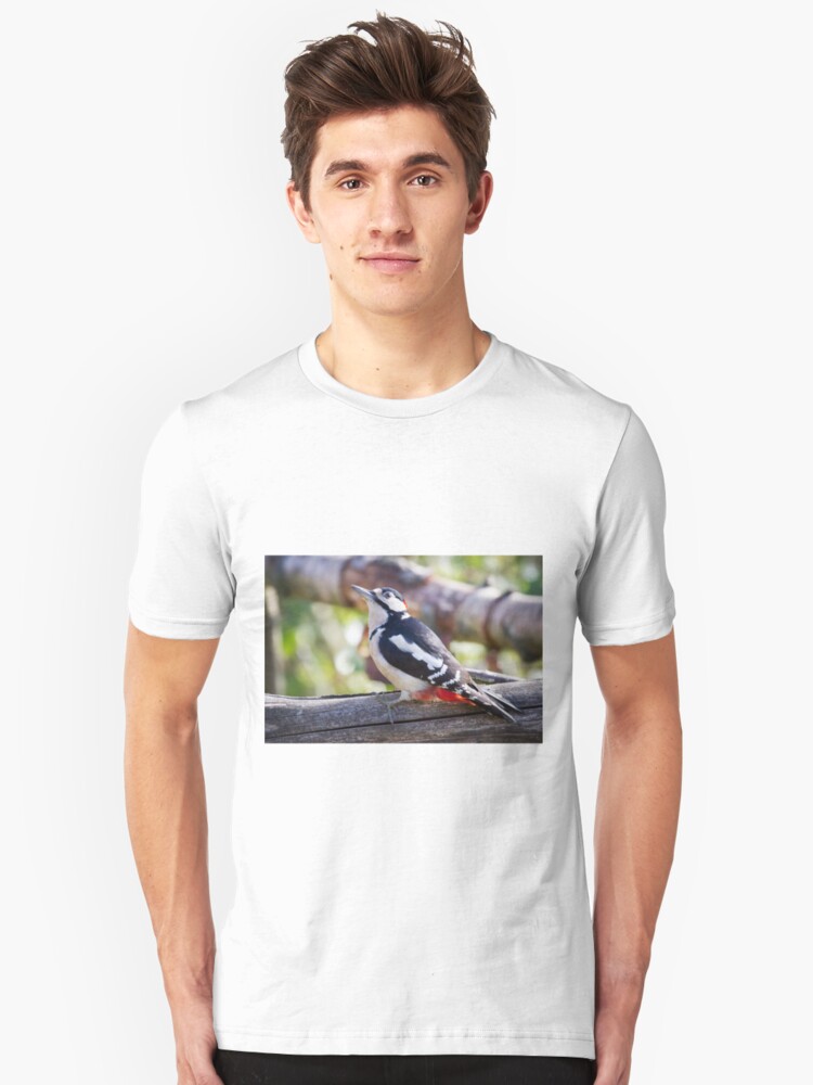 Alternate view of Great Spotted Woodpecker (Dendrocopos major) Slim Fit T-Shirt