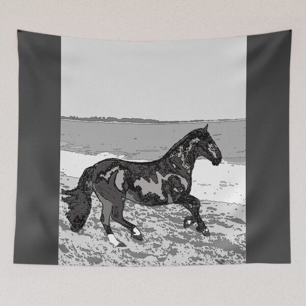 Item preview, Caballo chileno (Equus ferus caballus) on the beach designed and sold by ChrissyWild.