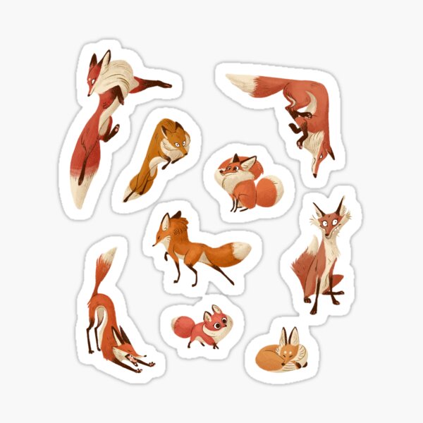 Red foxes Sticker