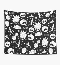 Black and white Rick and Morty pattern Wall Tapestry