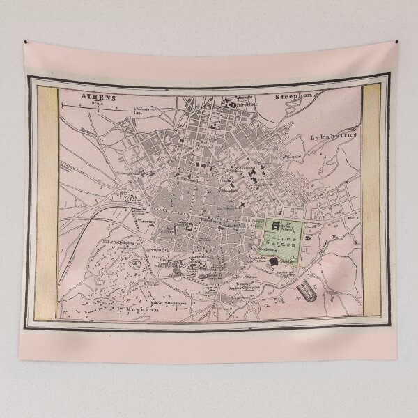Item preview, Vintage Map of Athens Greece (1901) designed and sold by BravuraMedia.