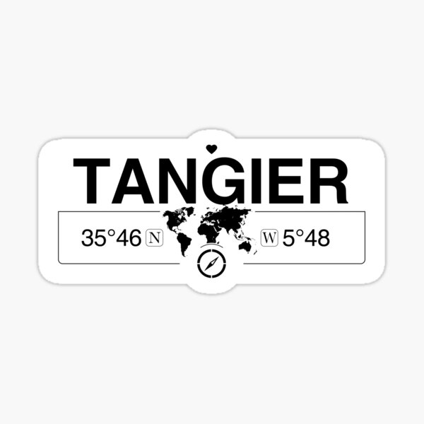 Tangier Tangier-Assilah with World Map Coordinates GPS Sticker