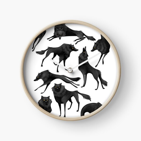 Black wolves Clock