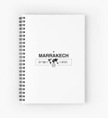 Marrakech Morocco with World Map Coordinates GPS Spiral Notebook