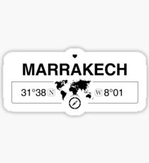 Marrakech Morocco with World Map Coordinates GPS Sticker