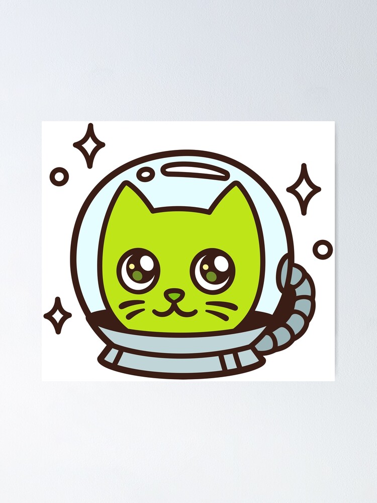 Cute cartoon space cat 