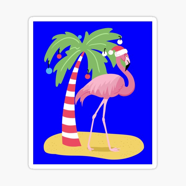 Vintage Flamingo | Tropical Christmas Sticker