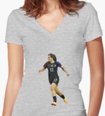 Tobin Heath - Cartoon # Women's Fitted V-Neck T-Shirt