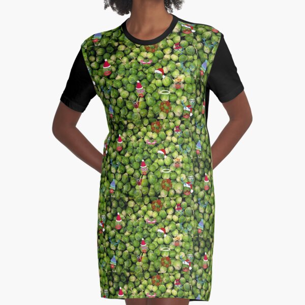Brussel Sprouts ( Merry Christmas) Graphic T-Shirt Dress