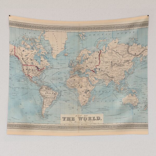 Item preview, Vintage Map of The World (1876) designed and sold by BravuraMedia.