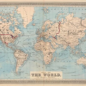 Artwork thumbnail, Vintage Map of The World (1876) by BravuraMedia
