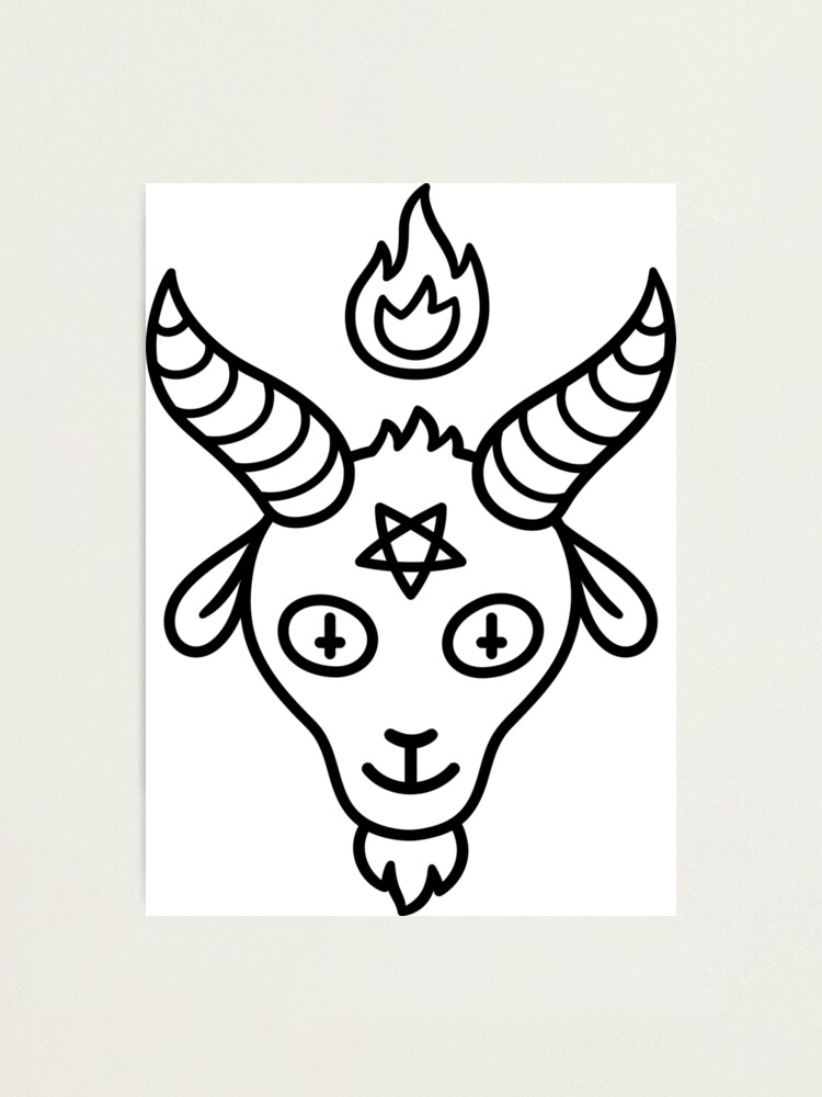 Cute cartoon Baphomet, Satanic symbol