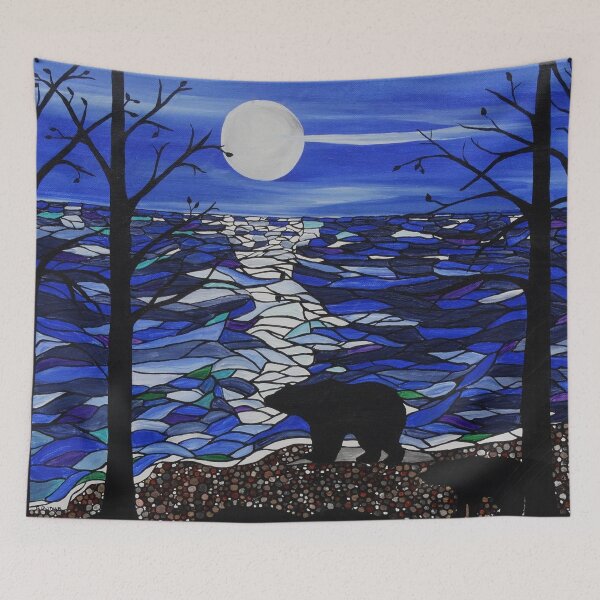 Item preview, black bear with mosaic water designed and sold by Rachel Olynuk.