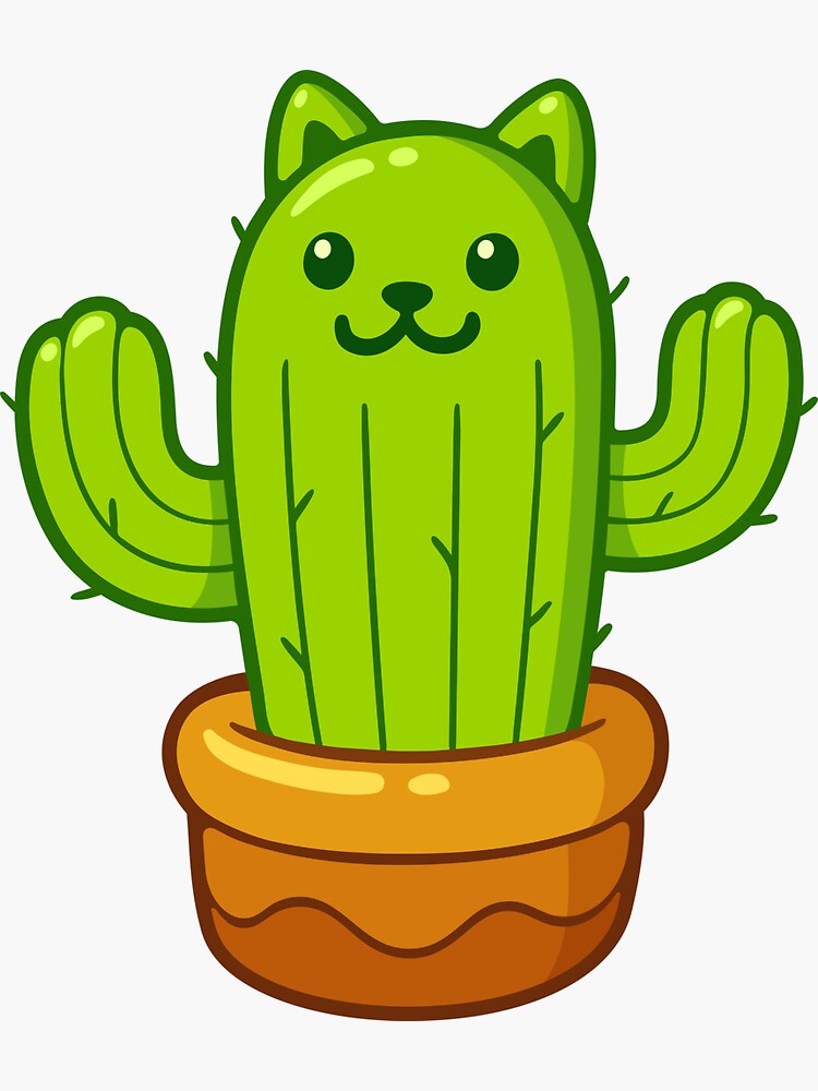 "Cat cactus (catcus?)" Sticker by irmirx Redbubble