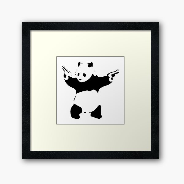 Banksy Panda Gerahmter Kunstdruck