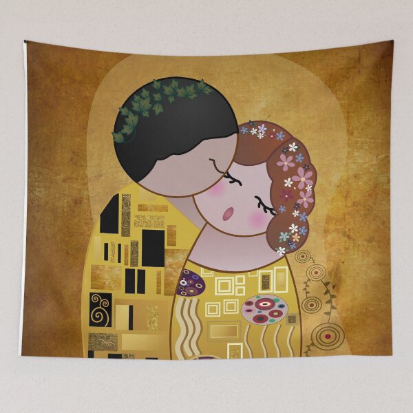 Item preview, Kokeshi The kiss of Klimt designed and sold by Pendientera.