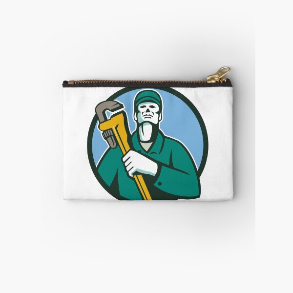 Item preview, Plumber Holding Wrench Circle Retro designed and sold by patrimonio.