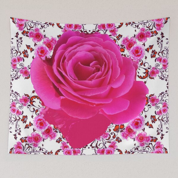 Aperçu de l'œuvre CERISE ROSE ROSE MOTIF BROCADE ART créée et vendue par sharlesart.