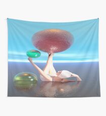 Bañista con esferas de colores Wall Tapestry